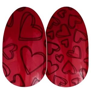 Color Street Red Heart Nail Wraps long lasting nails cute easy to put on